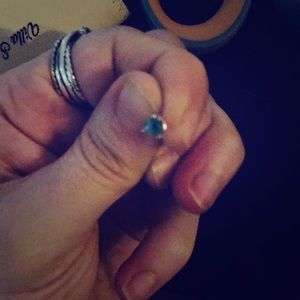 Real Aquamarine gold stud earrings